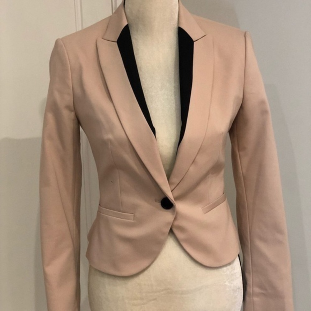 Express Blazer Blush Pink with Black - Size 2 - Picture 1 of 7